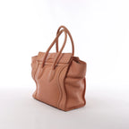 Bolso de mano Celine Luggage Micro Leather x Suede en negro y blanco