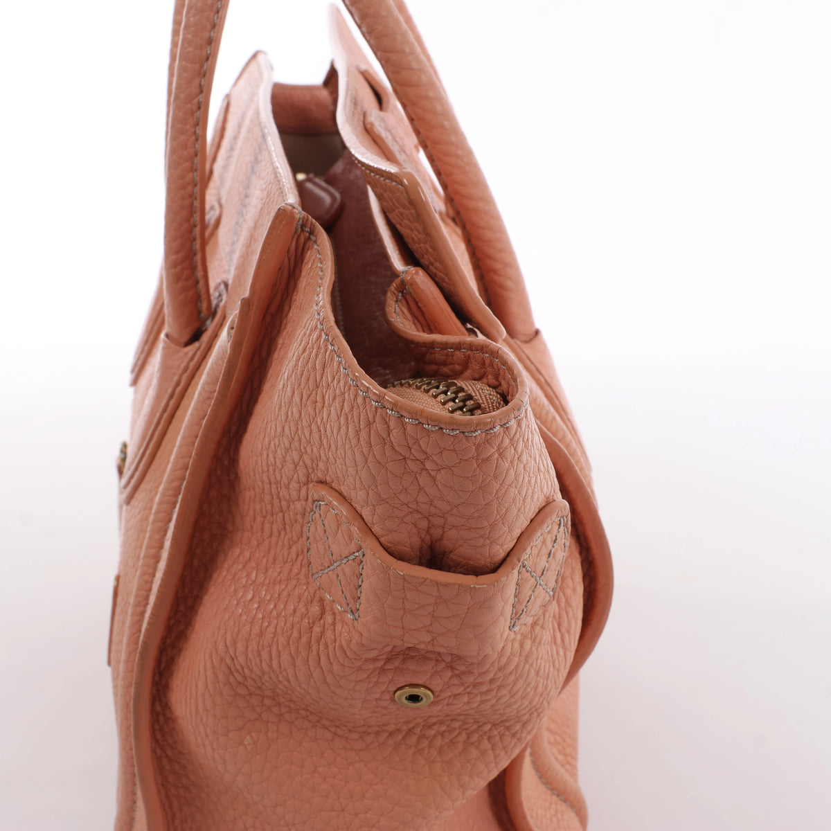 Bolso de mano Celine Luggage Micro Leather x Suede en negro y blanco