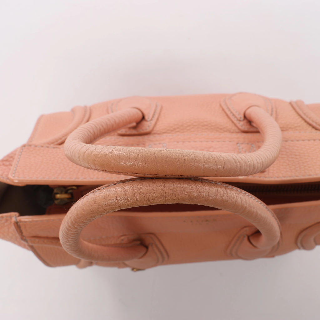 Bolso de mano Celine Luggage Micro Leather x Suede en negro y blanco