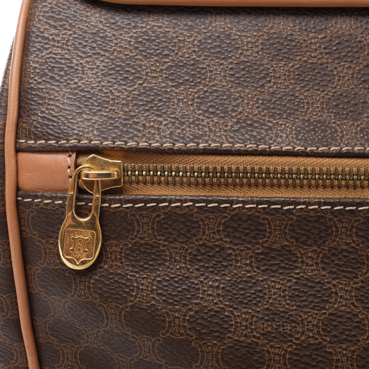 CELINE Macadam Top Handle Briefcase Handbag in Brown
