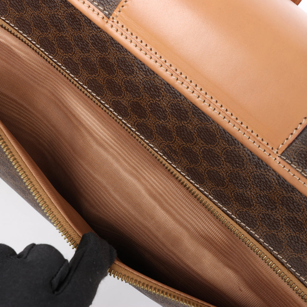 CELINE Macadam Top Handle Briefcase Handbag in Brown