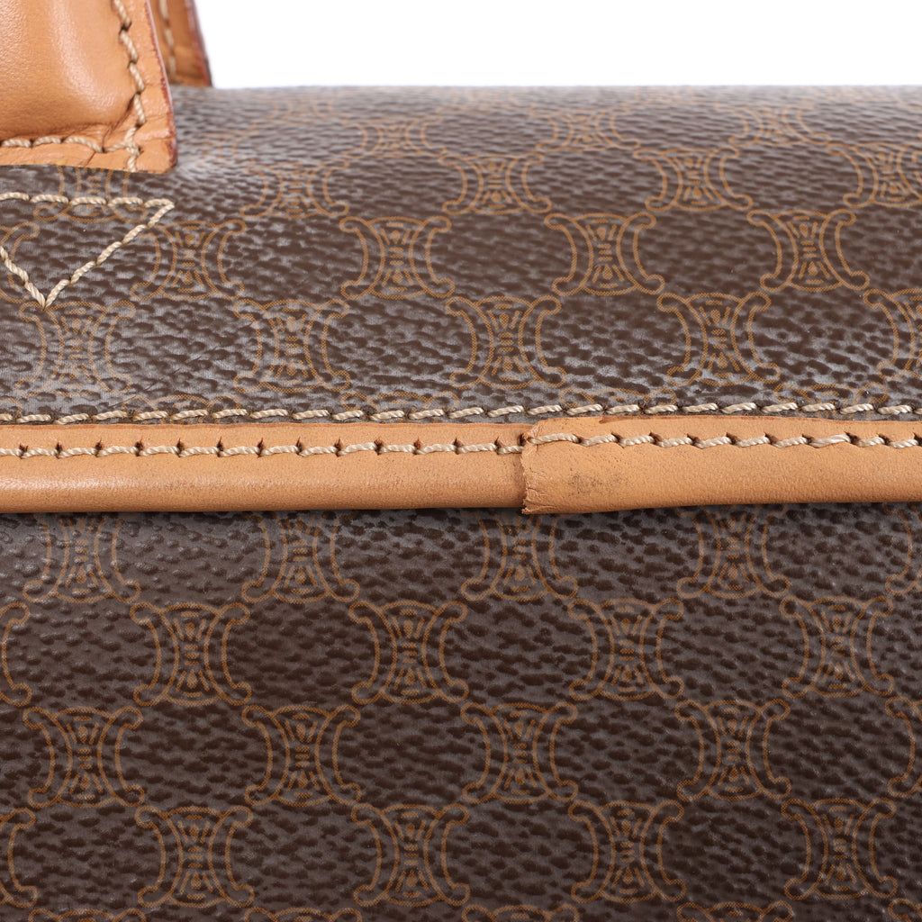 CELINE Macadam Top Handle Briefcase Handbag in Brown