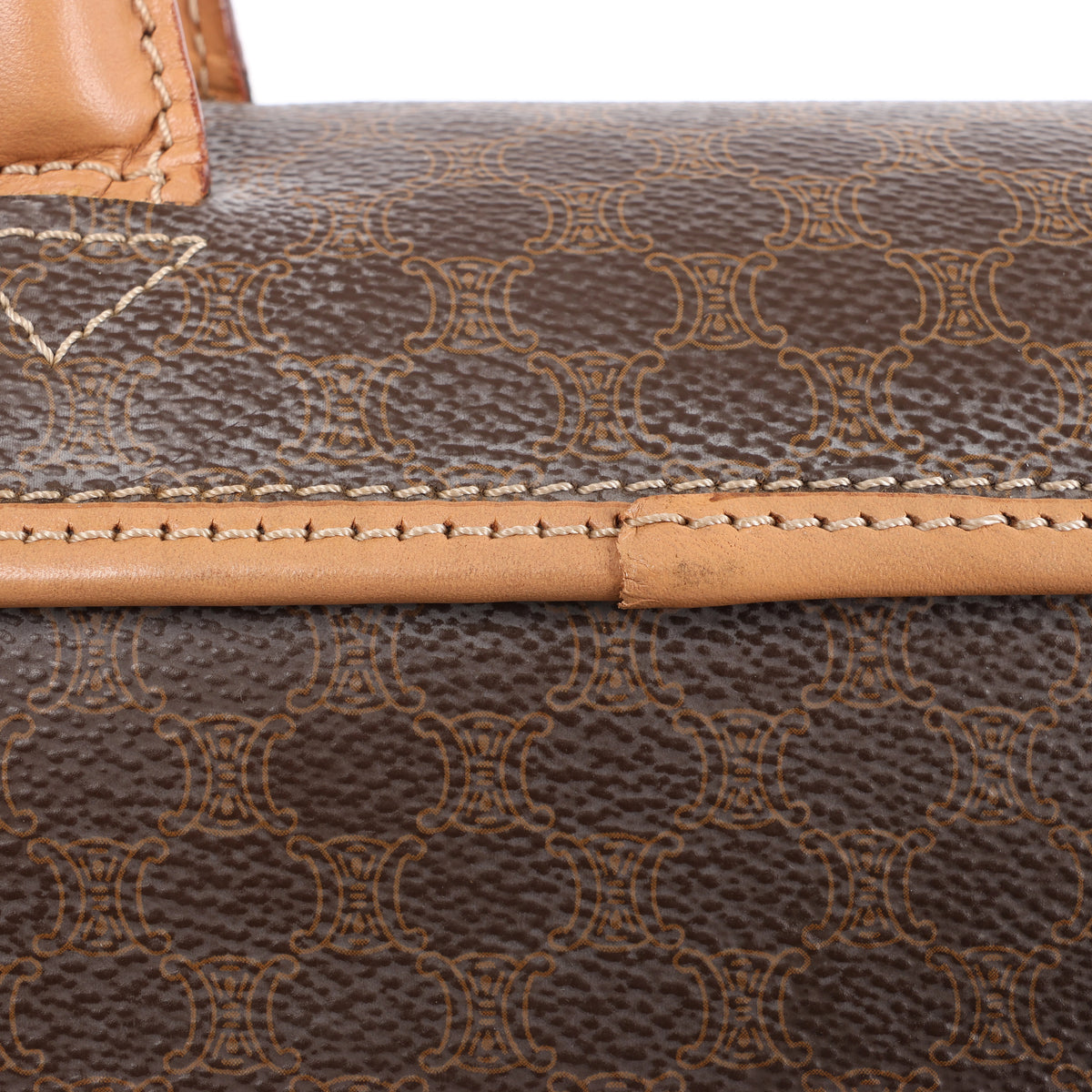 CELINE Macadam Top Handle Briefcase Handbag in Brown