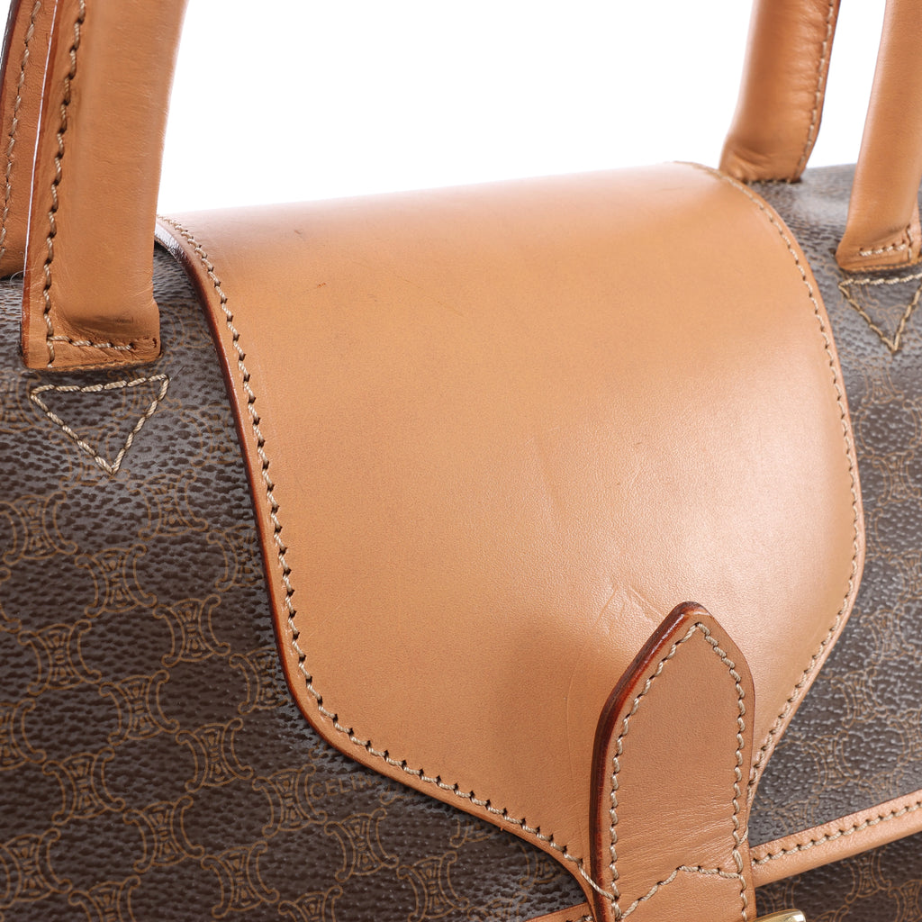 CELINE Macadam Top Handle Briefcase Handbag in Brown