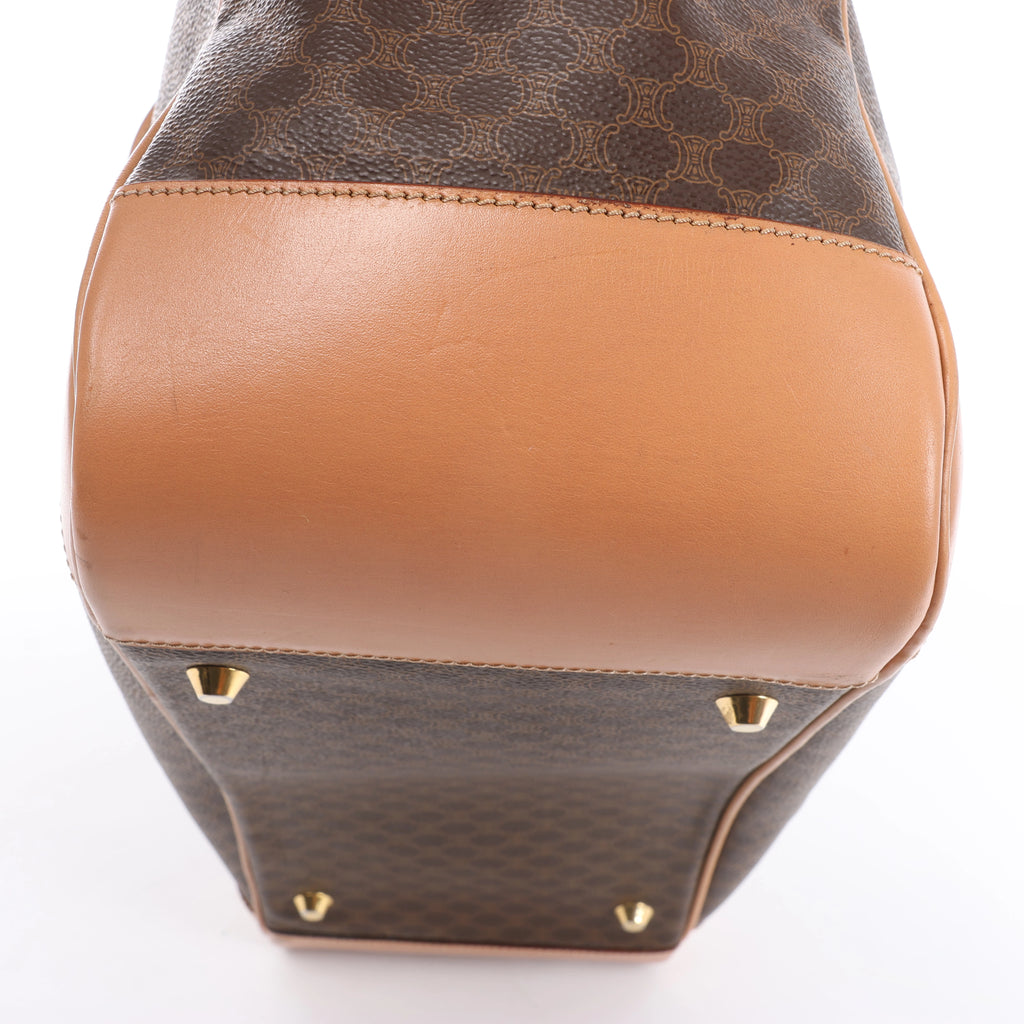 CELINE Macadam Top Handle Briefcase Handbag in Brown