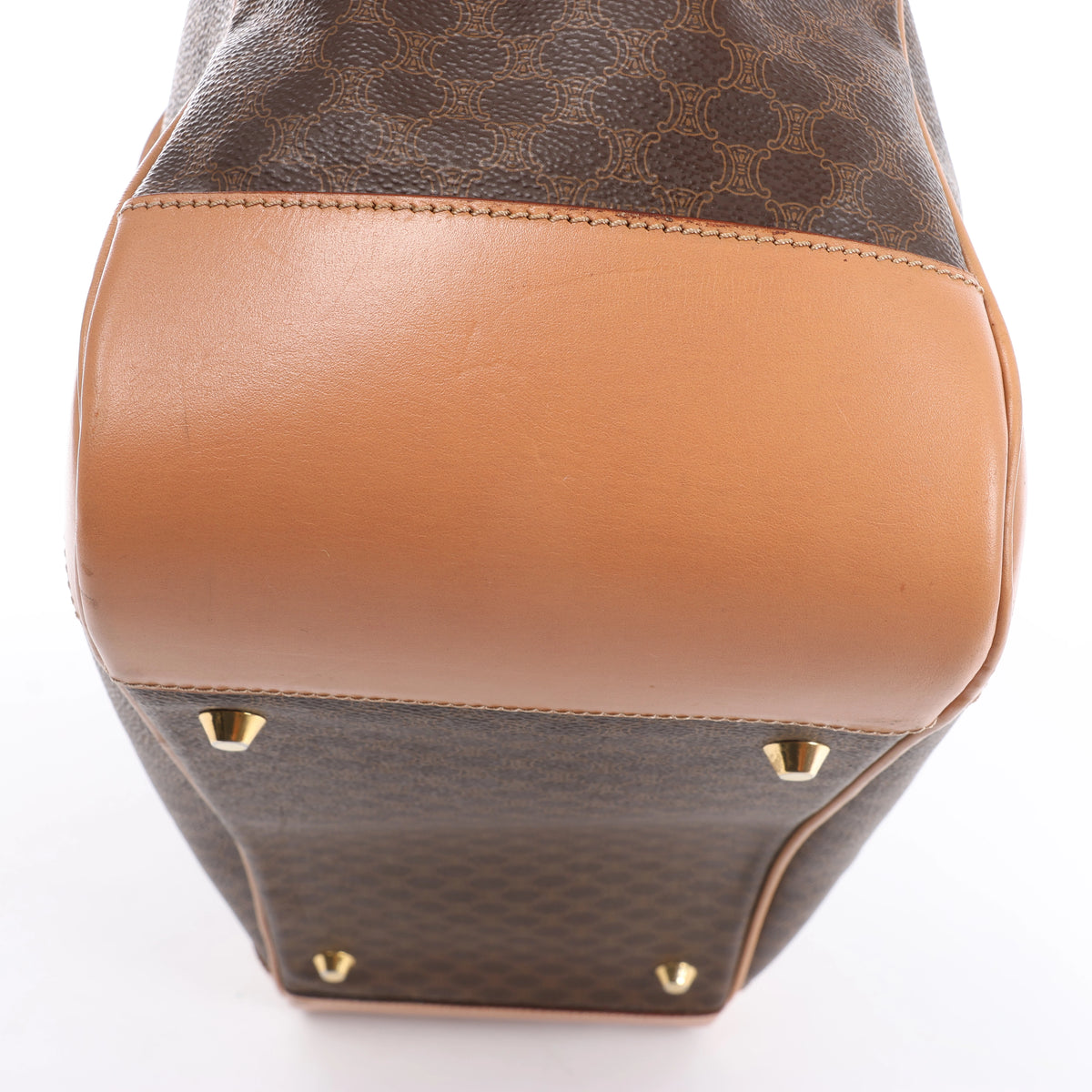 CELINE Macadam Top Handle Briefcase Handbag in Brown