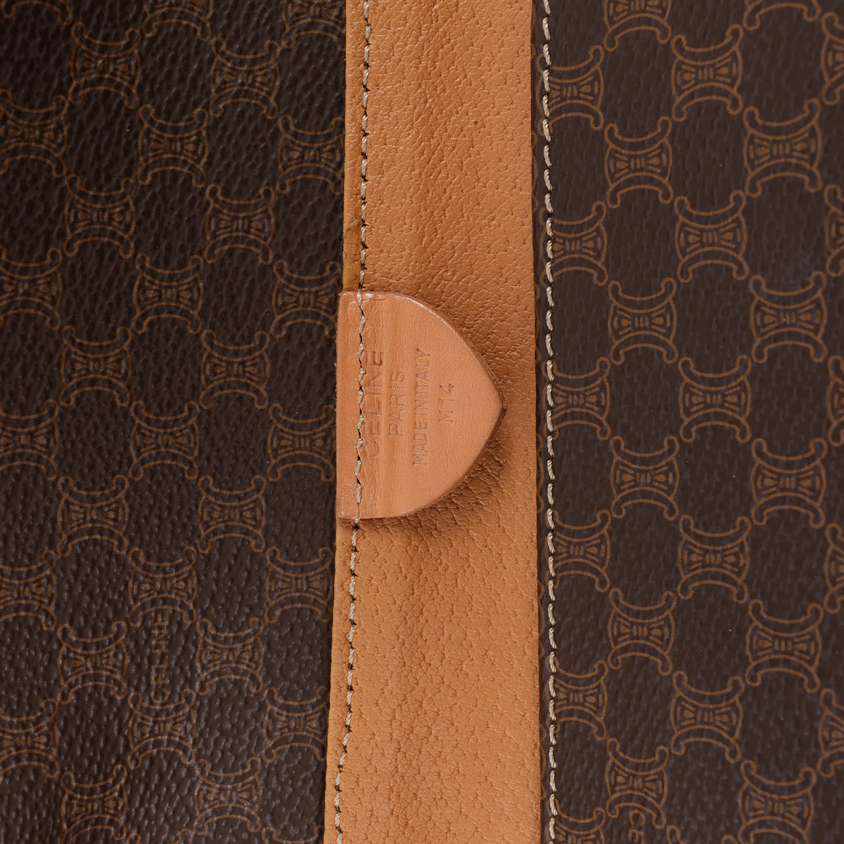 CELINE Macadam Top Handle Briefcase Handbag in Brown