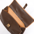 CELINE Macadam Top Handle Briefcase Handbag in Brown