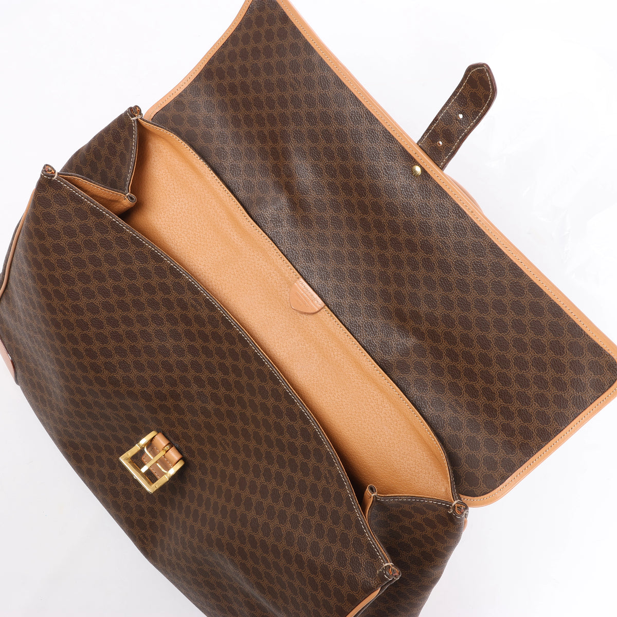 CELINE Macadam Top Handle Briefcase Handbag in Brown