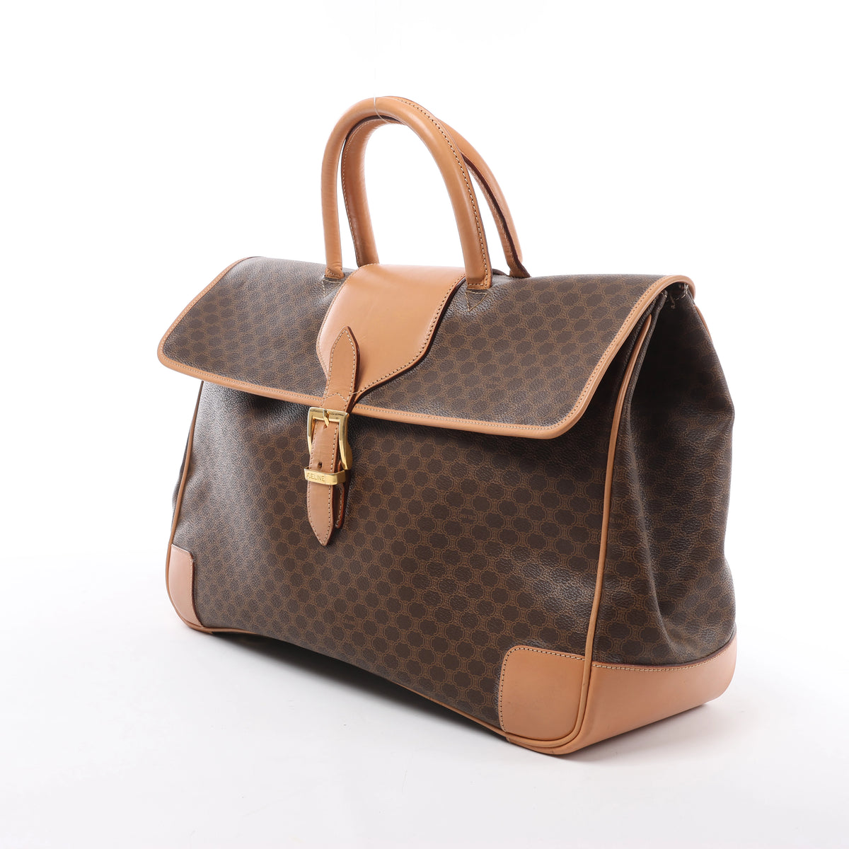 CELINE Macadam Top Handle Briefcase Handbag in Brown