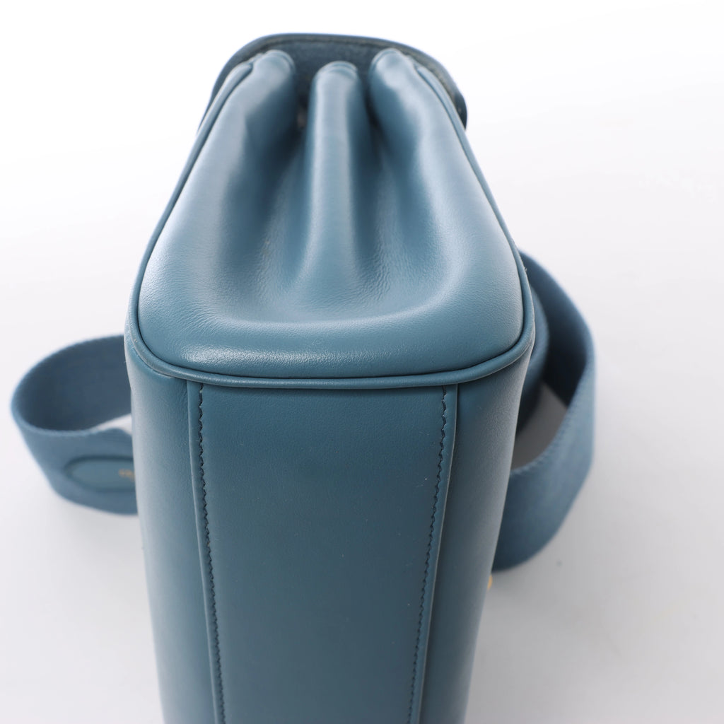CELINE Soft 16 Teen Leather Shoulder Bag in Blue