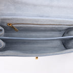 CELINE Soft 16 Teen Leather Shoulder Bag in Light Blue