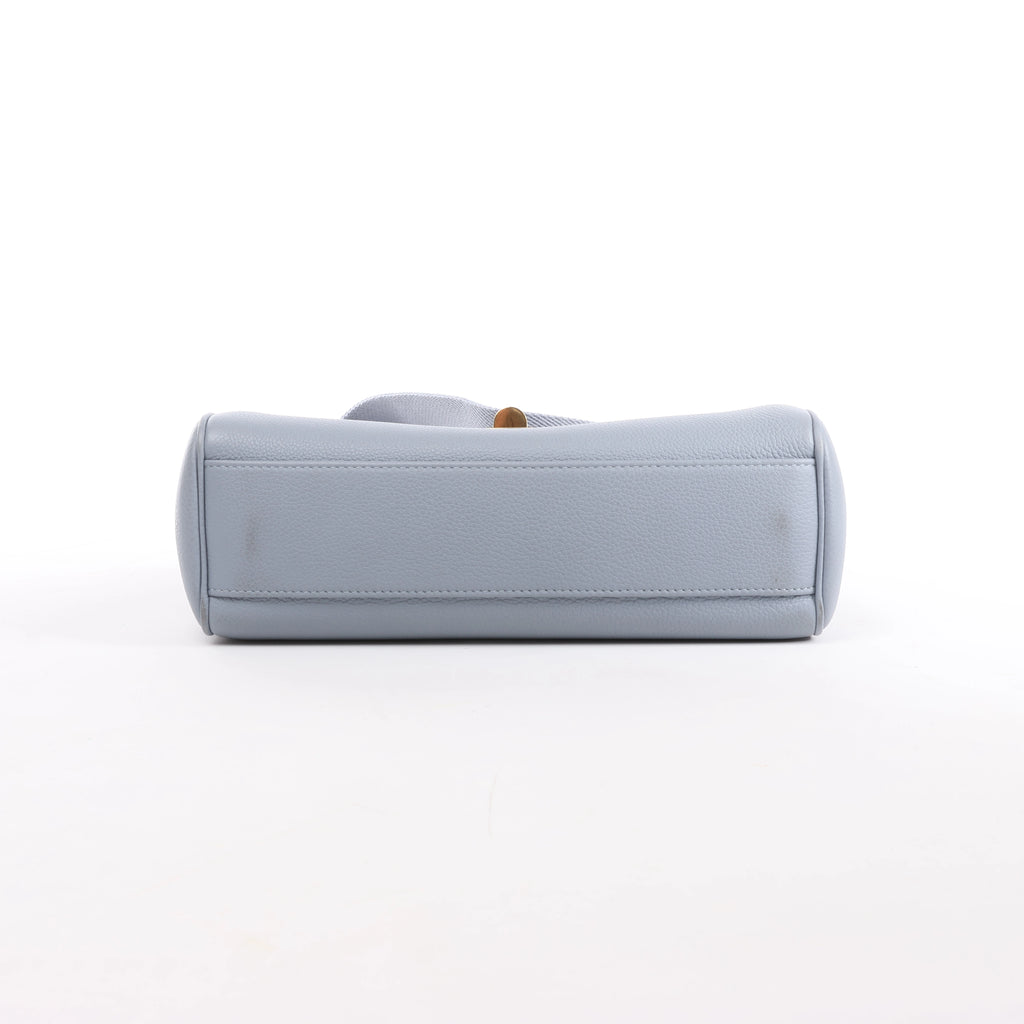 CELINE Soft 16 Teen Leather Shoulder Bag in Light Blue