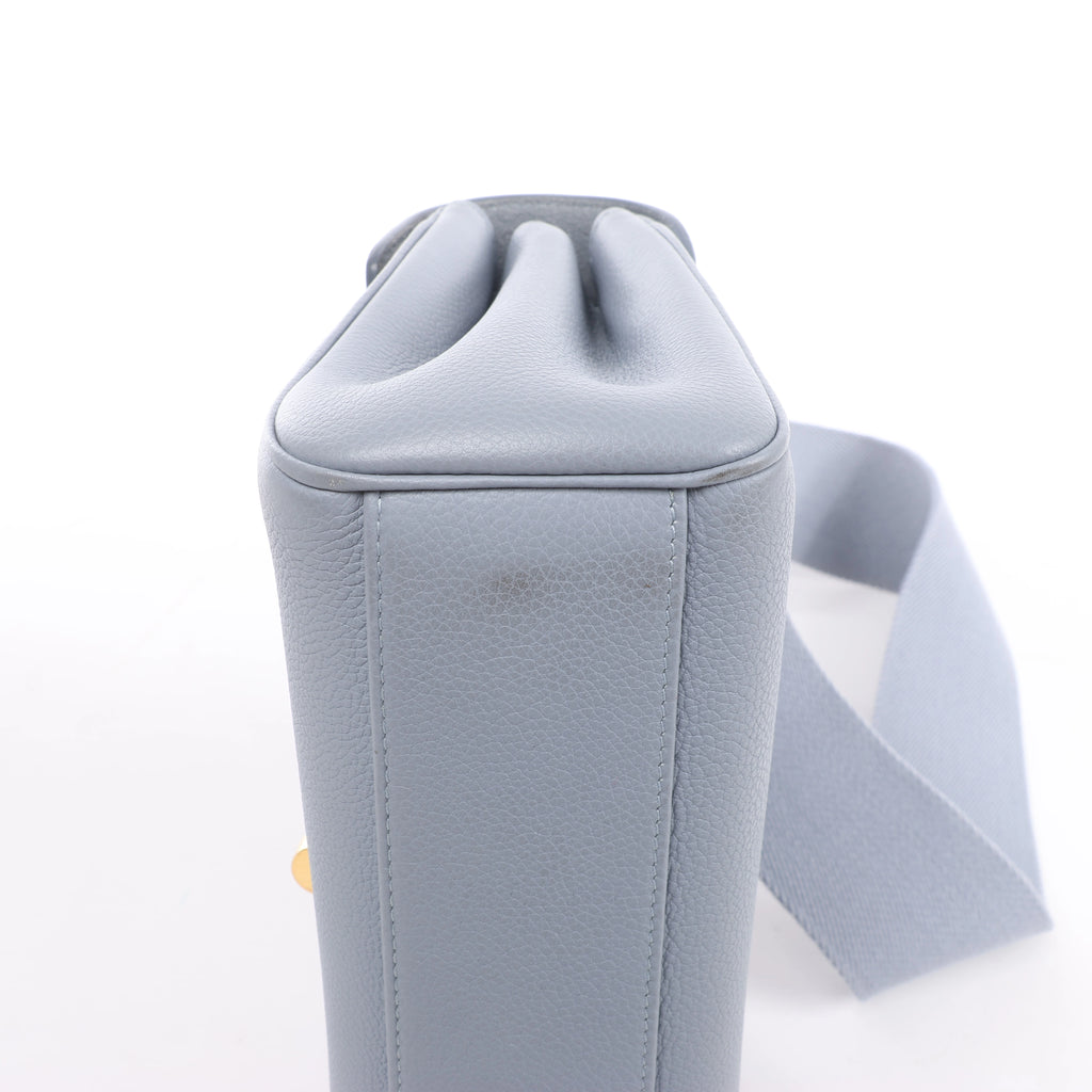 CELINE Soft 16 Teen Leather Shoulder Bag in Light Blue