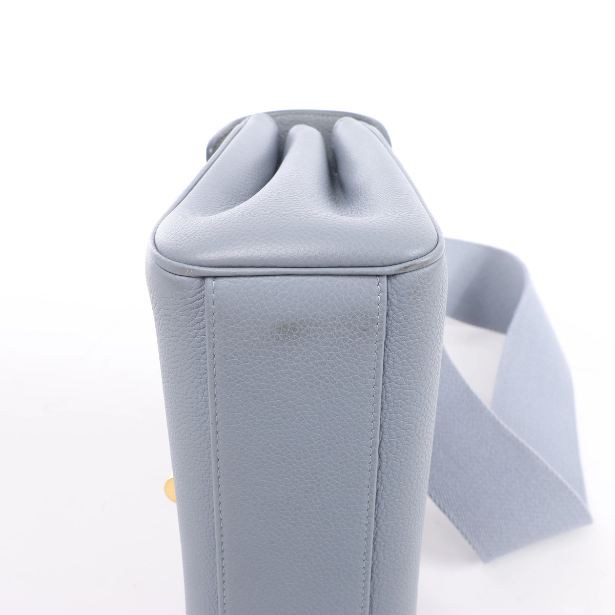 CELINE Soft 16 Teen Leather Shoulder Bag in Light Blue