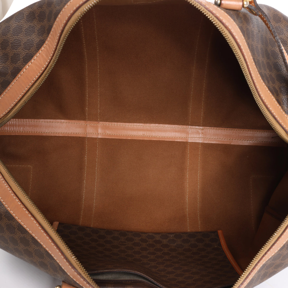 Bolso de viaje Celine Macadam Boston de PVC y piel en marrón