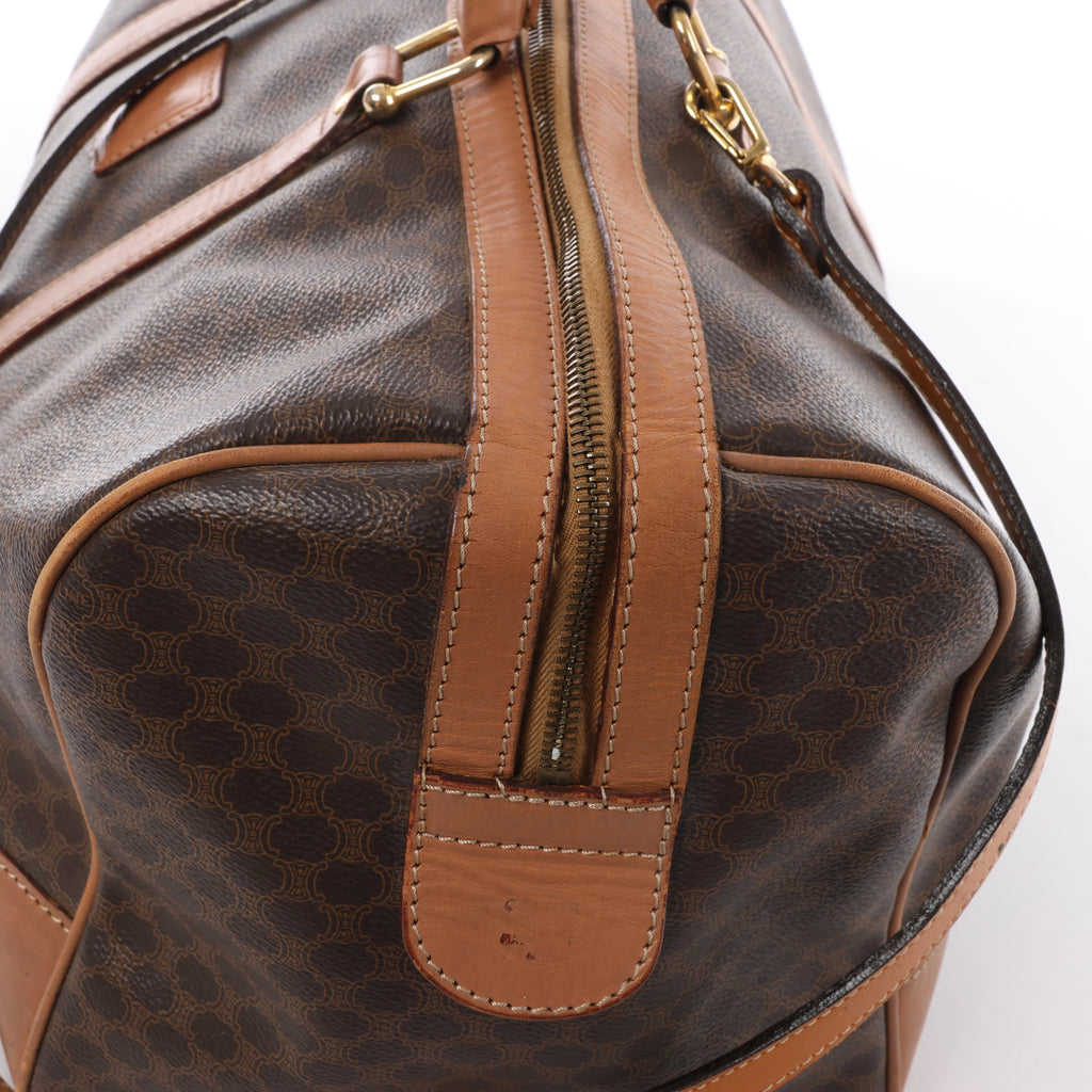 Bolso de viaje Celine Macadam Boston de PVC y piel en marrón