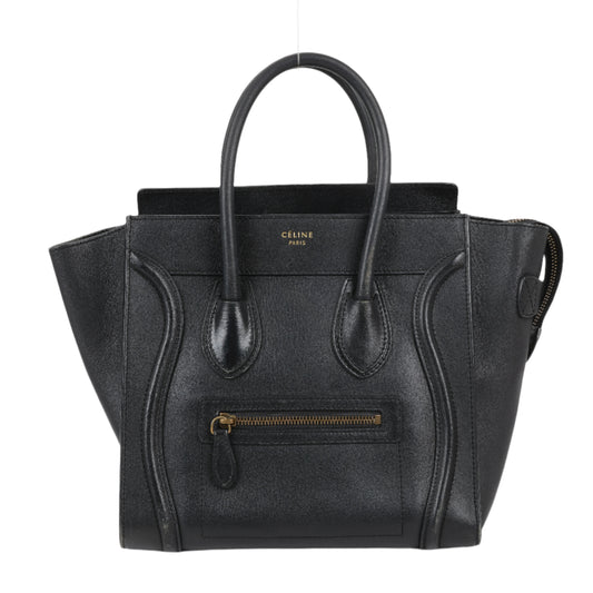 Sac à main CELINE Luggage Micro en cuir noir