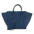 CELINE Luggage Phantom Medium Grained Leather Handbag in Navy Blue