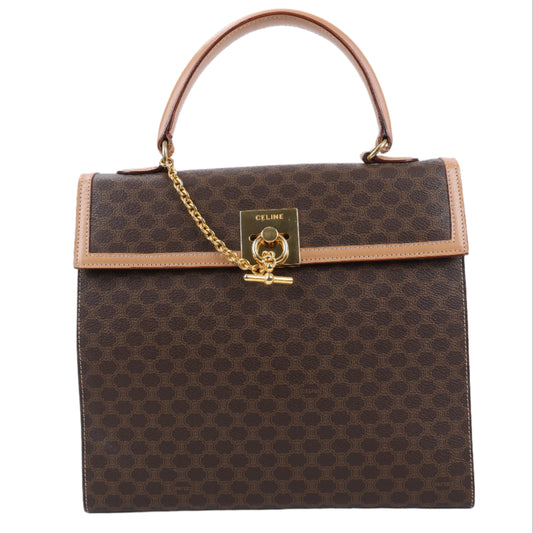 CELINE Macadam Handtasche aus PVC und Leder in Braun
