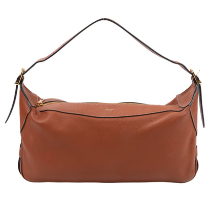 CELINE Supple Calfskin Medium Romy Shoulder Bag in Brown