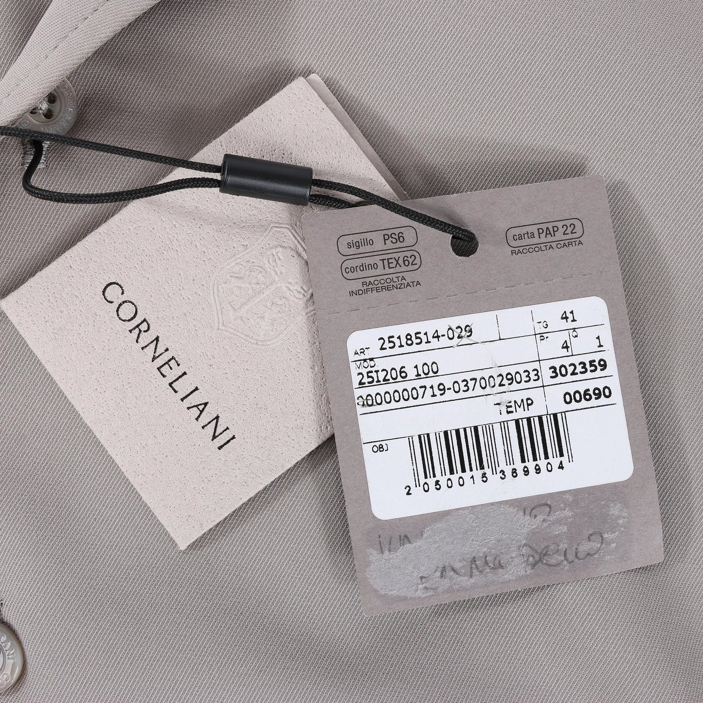 CORNELIANI CIRCLE Shirt in Gray, Size 41 IT