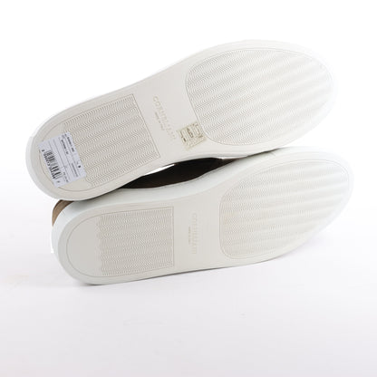 CORNELIANI Suede and Cloth Slip-On Sneakers in Brown, Size 42.5 EU