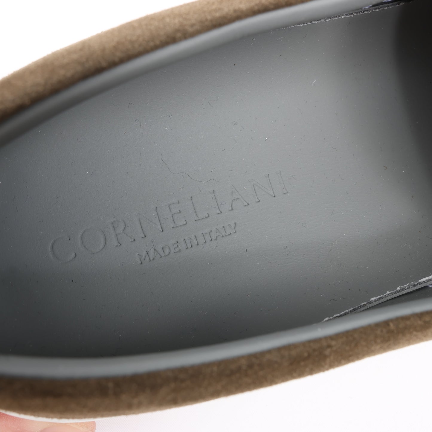 CORNELIANI Suede and Cloth Slip-On Sneakers in Brown, Size 42.5 EU