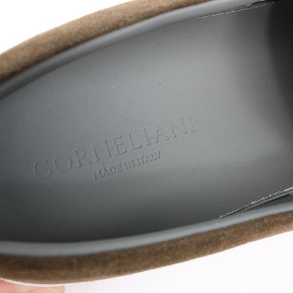 CORNELIANI Suede and Cloth Slip-On Sneakers in Brown, Size 42.5 EU