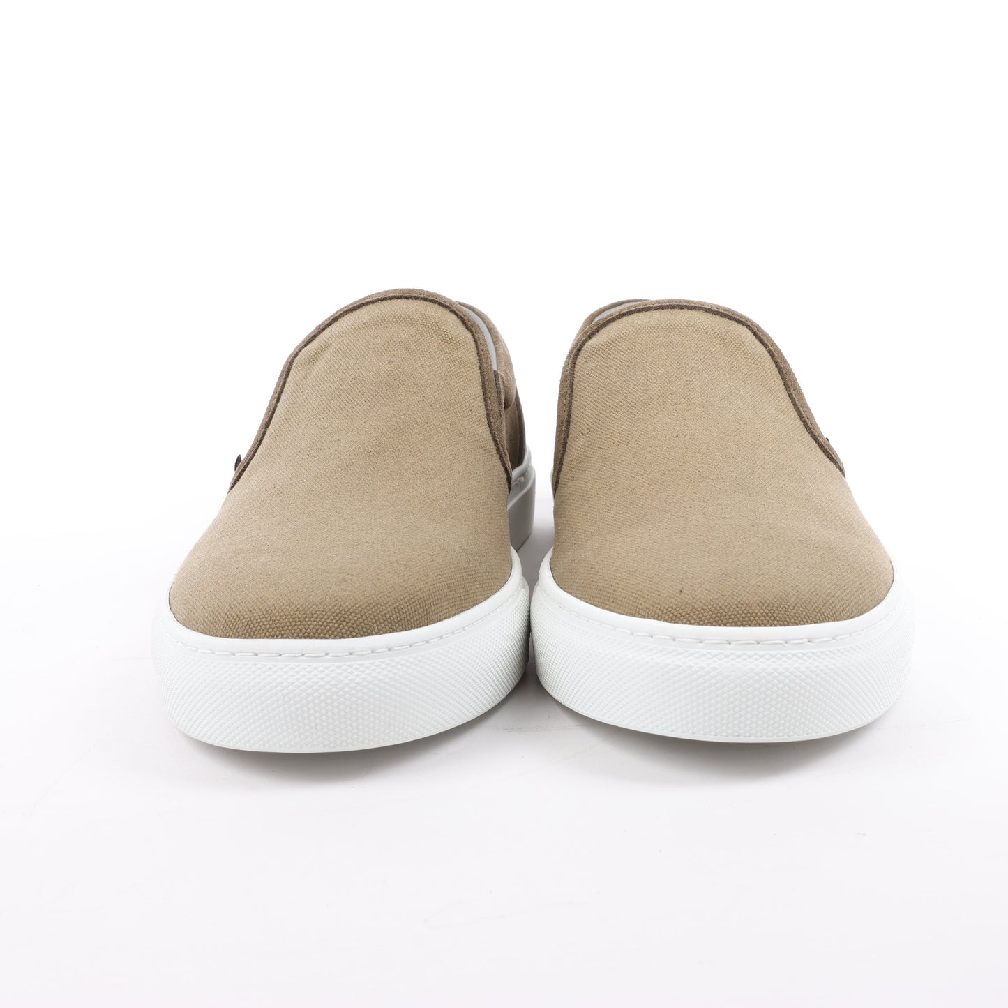 CORNELIANI Suede and Cloth Slip-On Sneakers in Brown, Size 42.5 EU