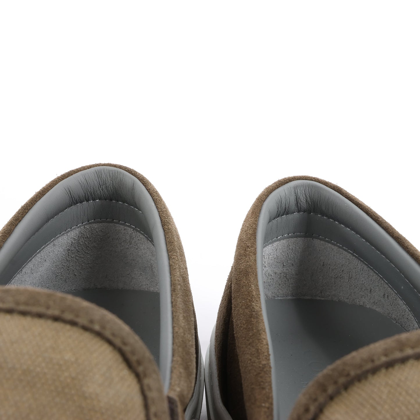 CORNELIANI Suede and Cloth Slip-On Sneakers in Brown, Size 42.5 EU