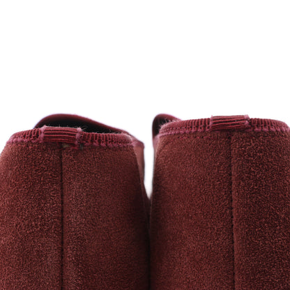 CORNELIANI Velvet Loafers in Burgundy, Size 40 EU