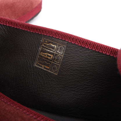 CORNELIANI Velvet Loafers in Burgundy, Size 40 EU