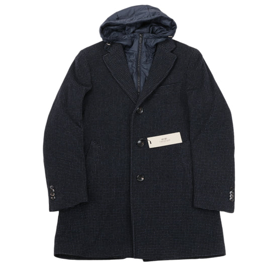 Manteau en laine Corneliani avec doublure à capuche amovible, collection CC, taille 50