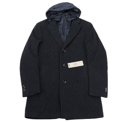 CC Collection Corneliani Wool Coat with Removable Hooded Liner, Size 50