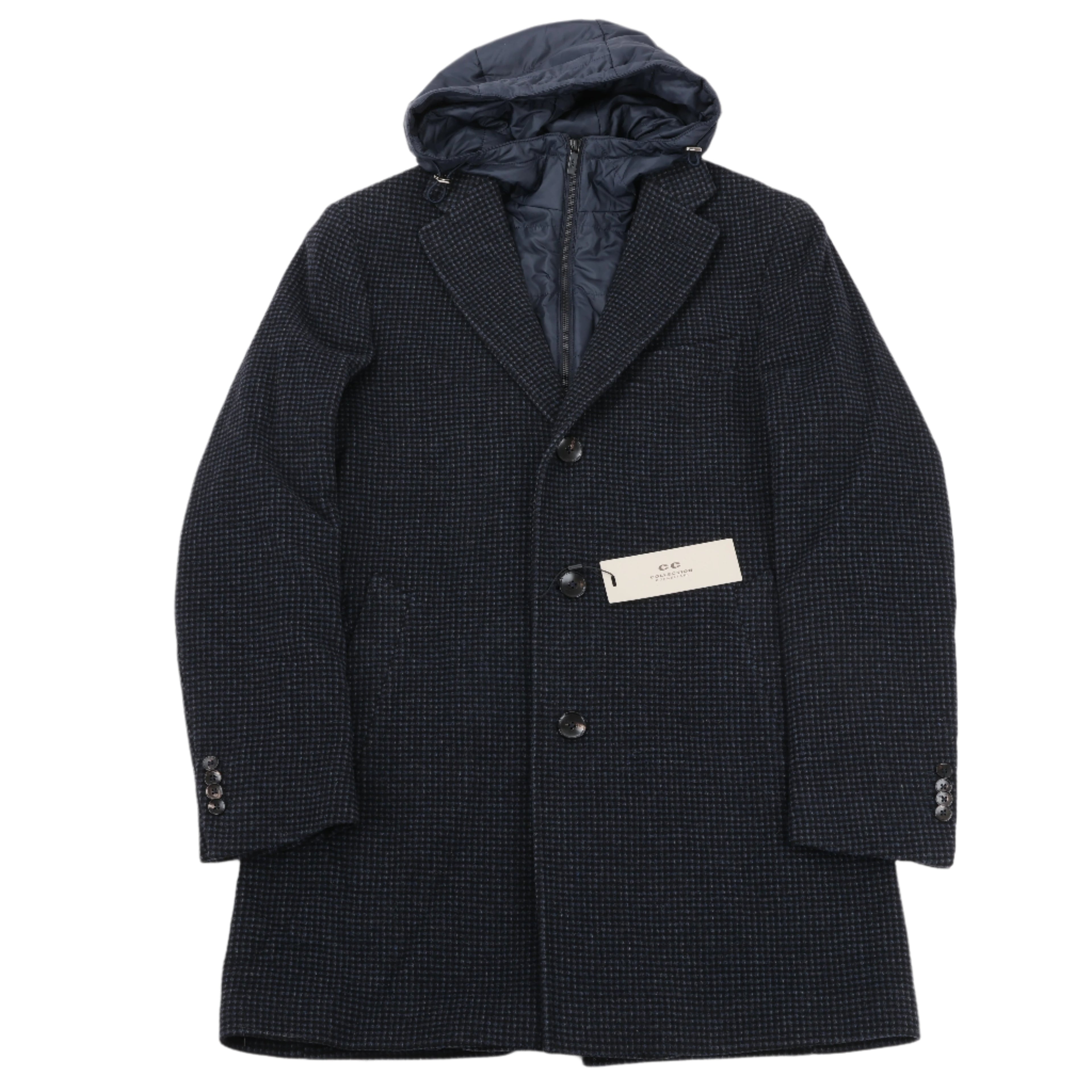 Abrigo de lana Corneliani de la colección CC con capucha extraíble, talla 50