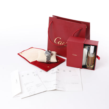 CARTIER Pasha C W31049M7 2550824719CD SS AT Uhr mit schwarzem Zifferblatt