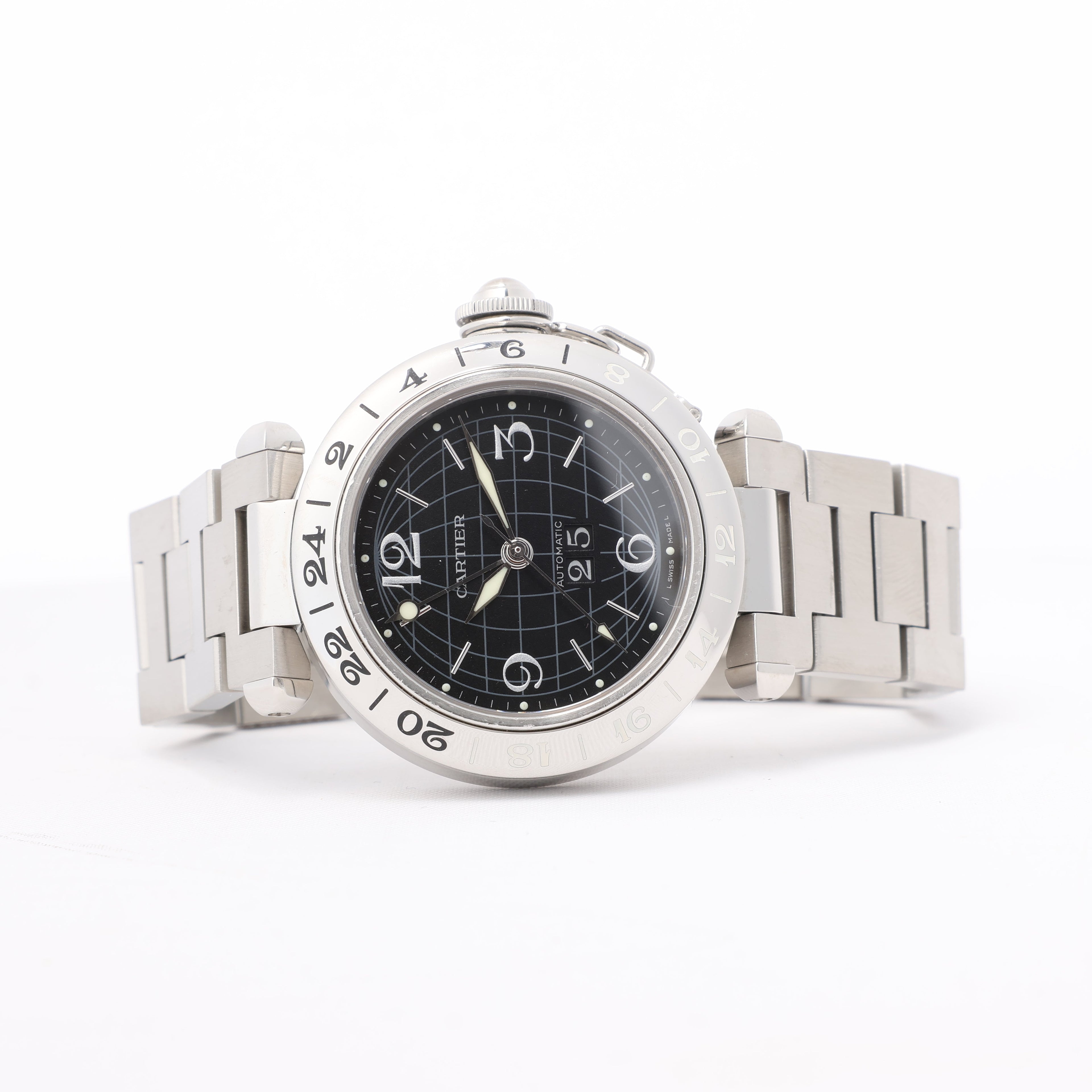 CARTIER Pasha C W31049M7 2550824719CD SS AT Black Dial Watch