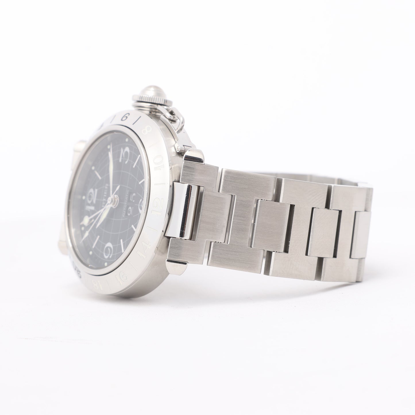 CARTIER Pasha C W31049M7 2550824719CD SS AT Uhr mit schwarzem Zifferblatt