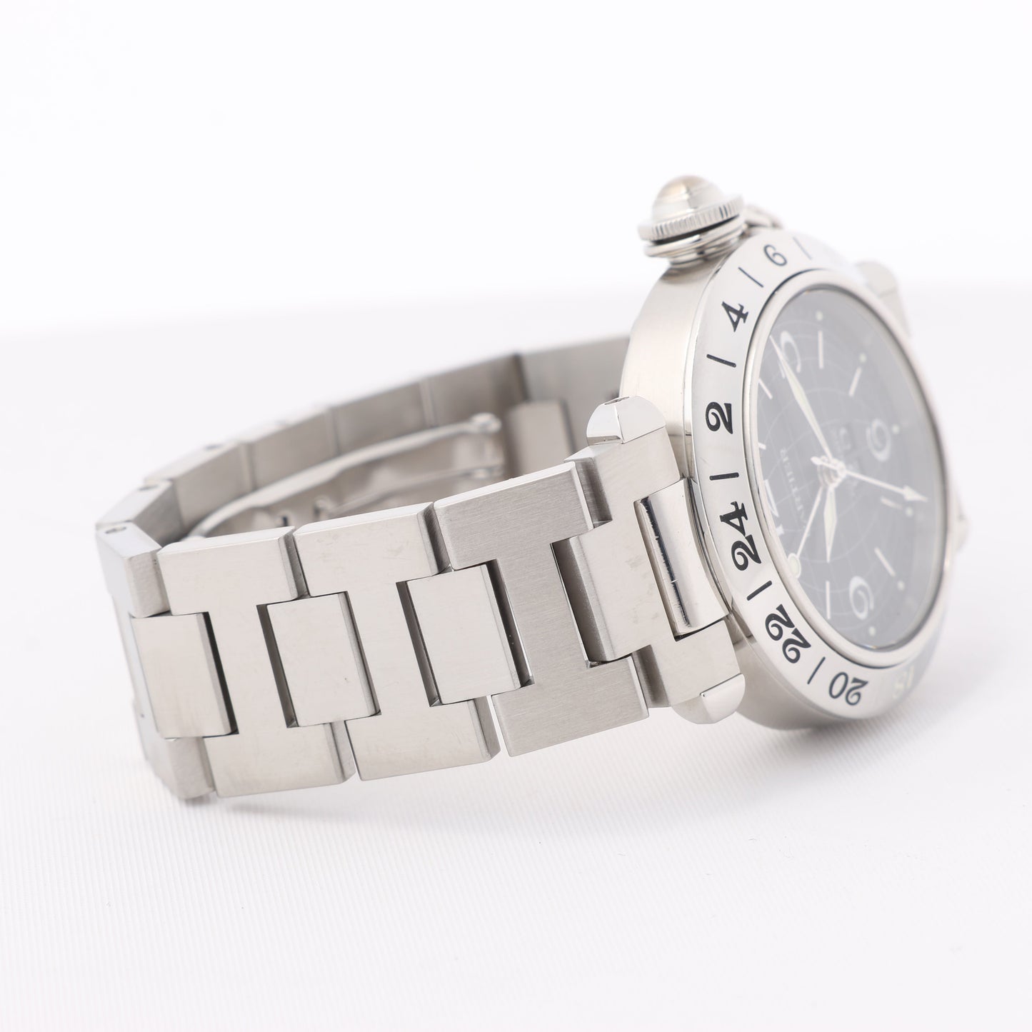 CARTIER Pasha C W31049M7 2550824719CD SS AT Uhr mit schwarzem Zifferblatt