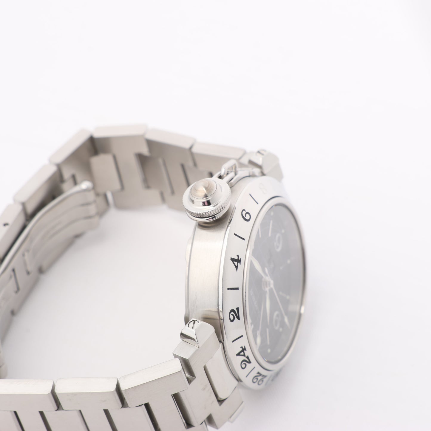 CARTIER Pasha C W31049M7 2550824719CD SS AT Uhr mit schwarzem Zifferblatt