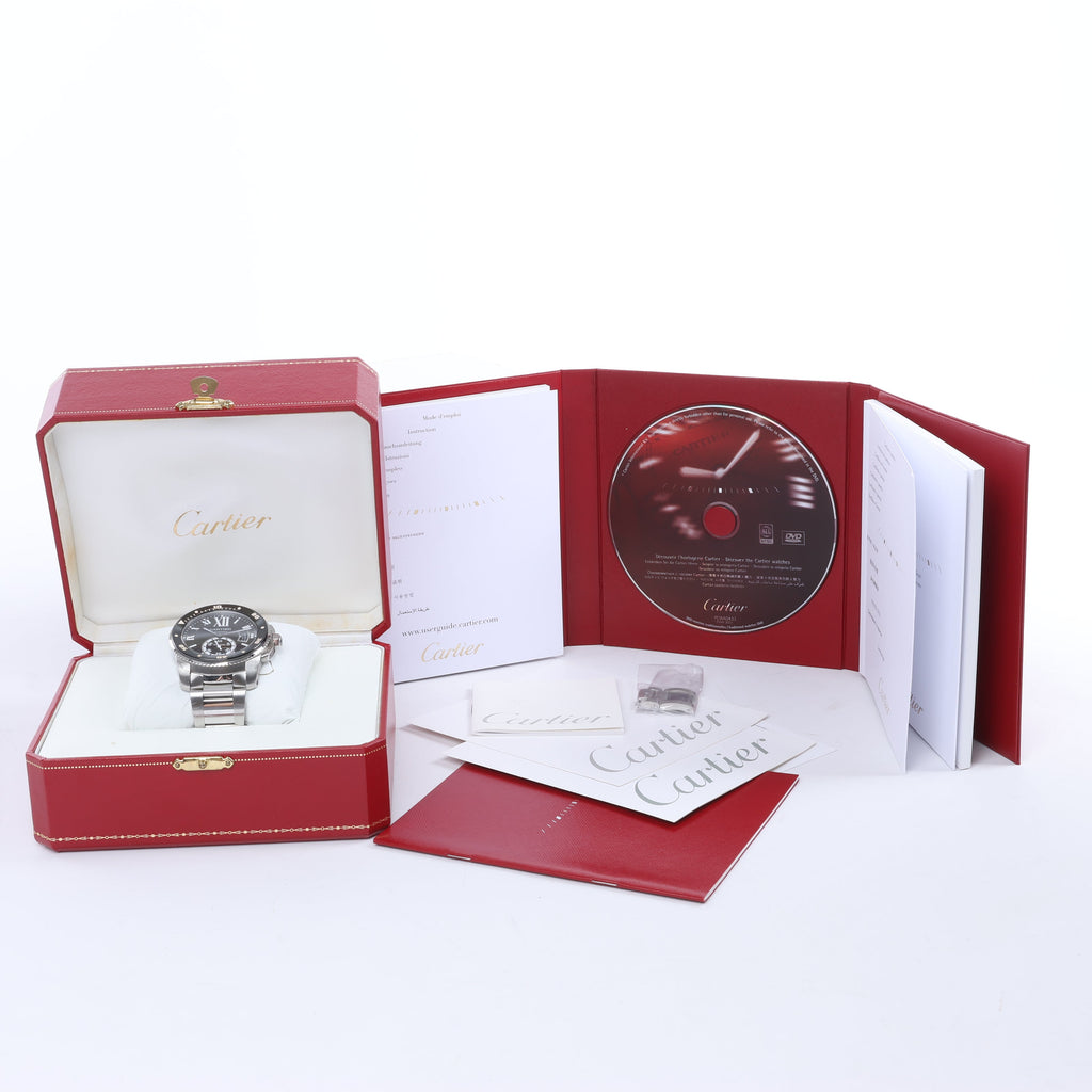Cartier Calibr Doo Cartier W7100057 3729101416VX SS AT Black Dial Watch