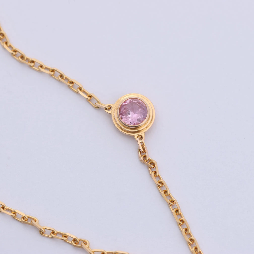 Cartier D'Amour Pink Sapphire Necklace 750(YG) 2.9g PZ7522