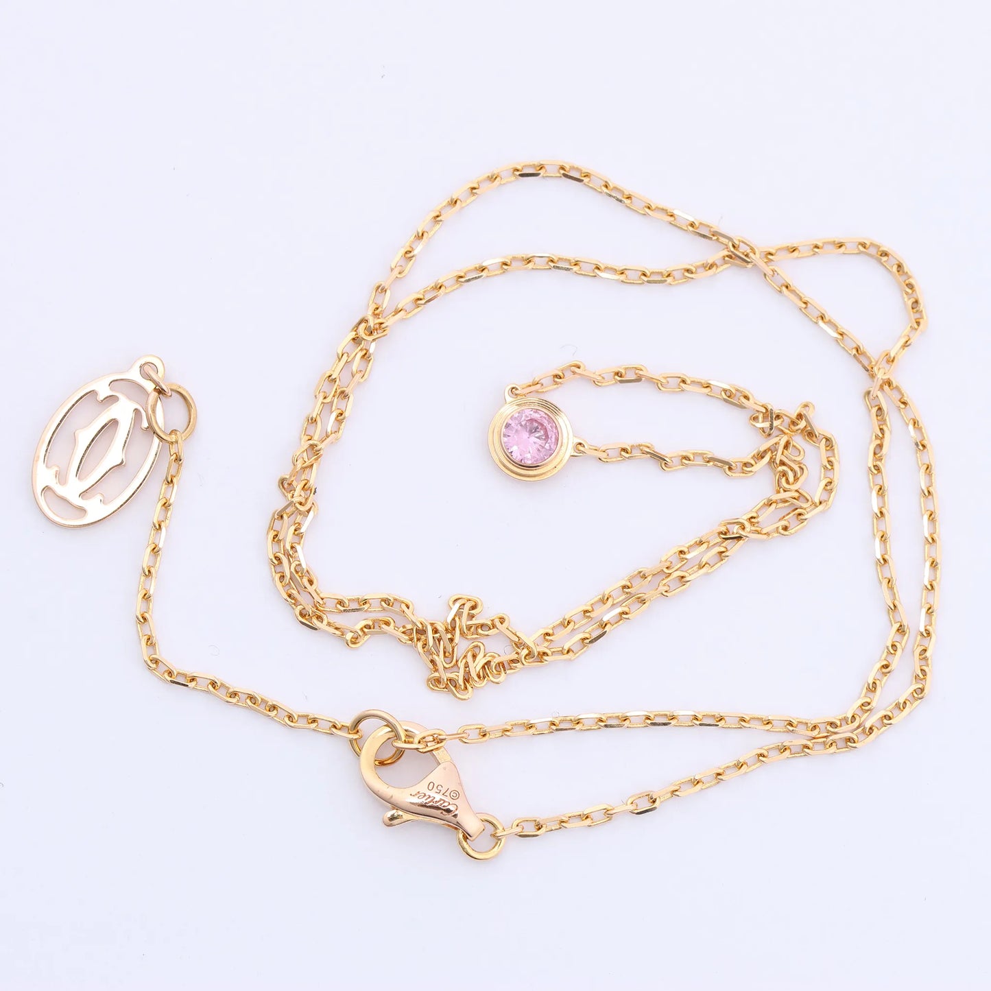 Cartier D'Amour Pink Sapphire Necklace 750(YG) 2.9g PZ7522