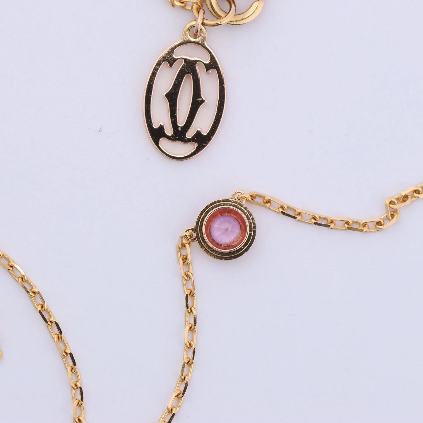 Cartier D'Amour Pink Sapphire Necklace 750(YG) 2.9g PZ7522