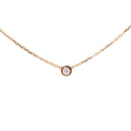 Cartier XS Diamond Necklace CRB7224517 featuring a bezel-set round diamond on an 18K yellow gold chain, minimal and elegant design.