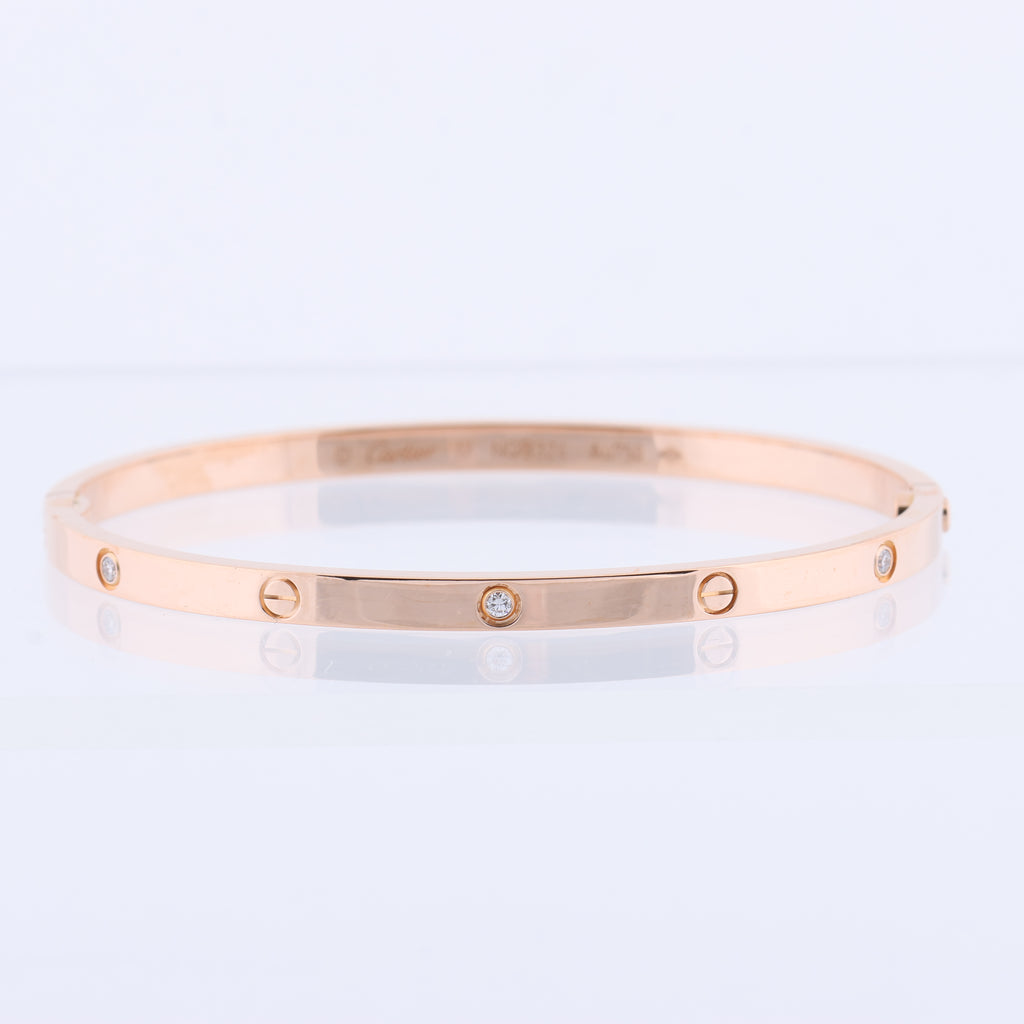 Cartier Love SM Half Diamond Bracelet 750(PG) 18.6g 17
