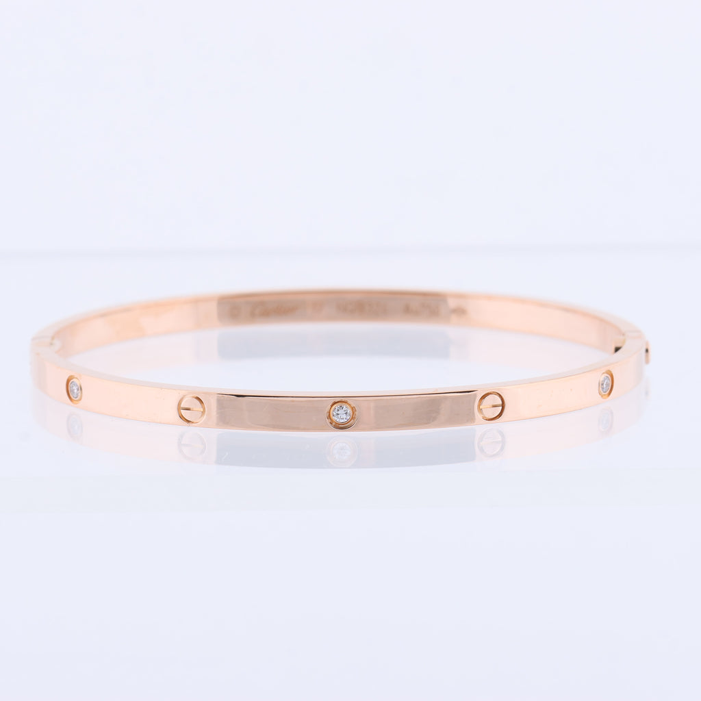 Cartier Love SM Half Diamond Bracelet 750(PG) 18.6g 17