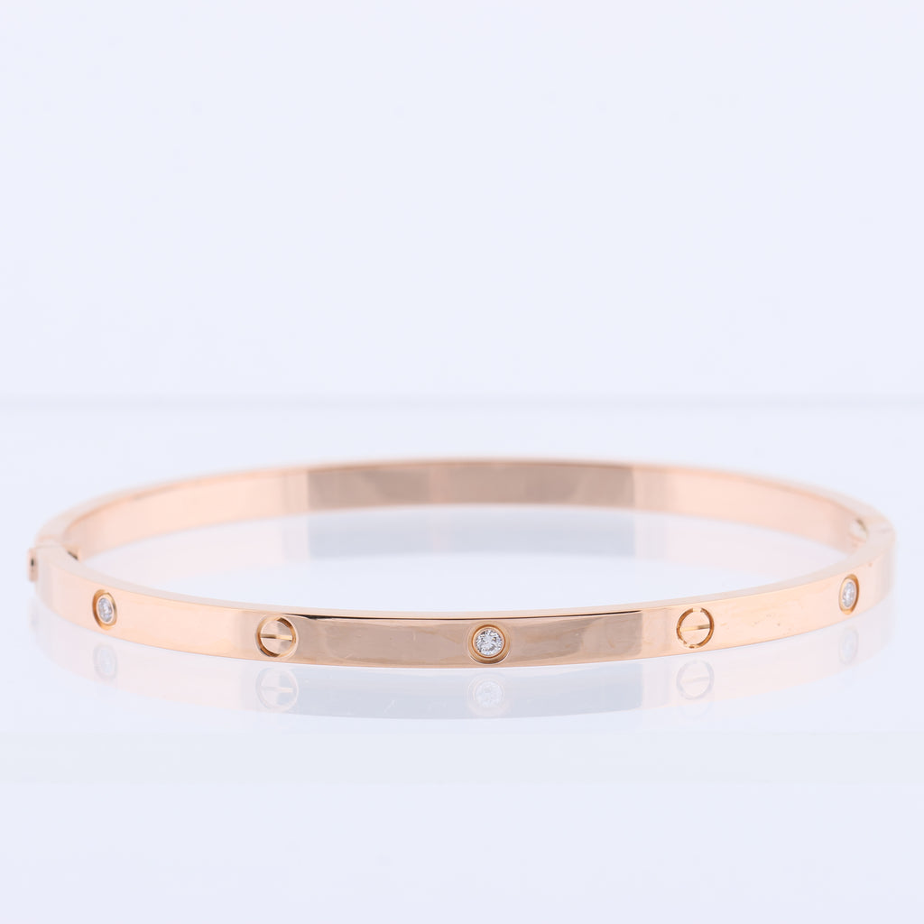 Cartier Love SM Half Diamond Bracelet 750(PG) 18.6g 17