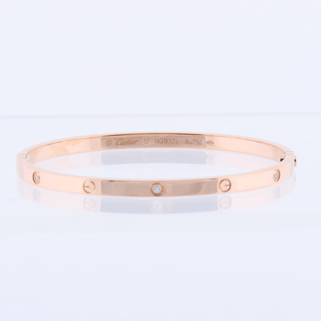 Cartier Love SM Half Diamond Bracelet 750(PG) 18.6g 17